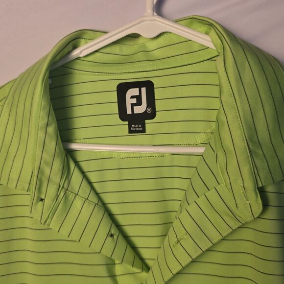 Footjoy FJ Performance‎ Golf Polo Shirt XXL - Green Striped, Breathable - Picture 2 of 11